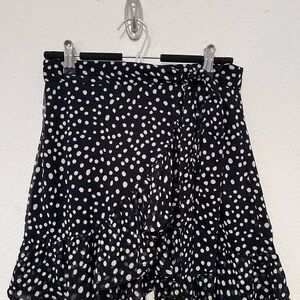 Urban Outfitters Asymmetrical Polka Dot Skirt - Black and White